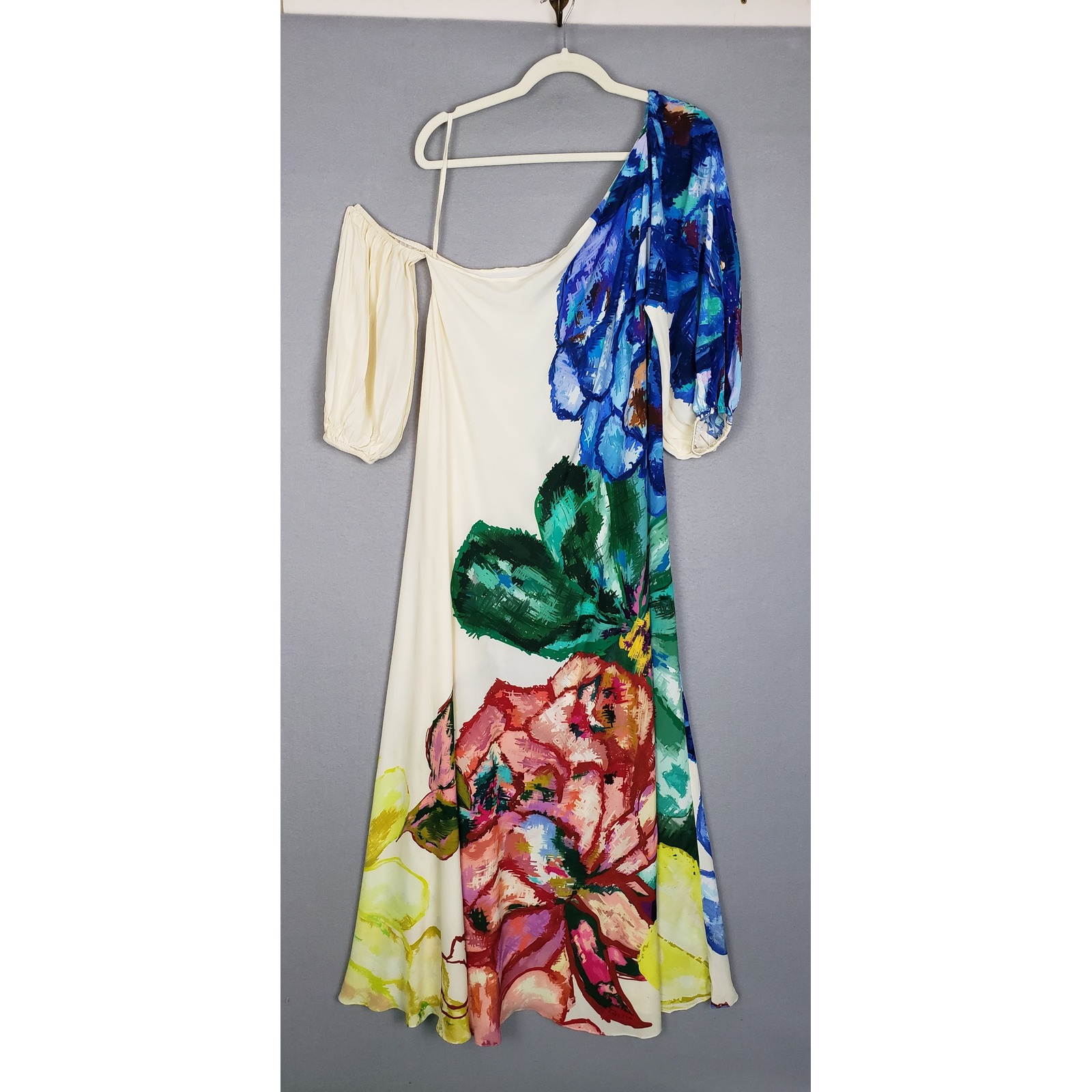 Saaksha & Kinni Zoey One Shoulder Maxi Dress Bold Tropical Floral Beach Resort — image 2 of 8